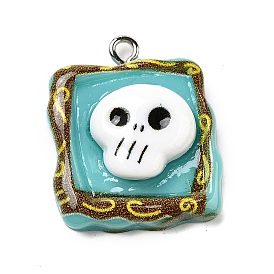 Непрозрачные подвески смолы, площадь с черепом, с железной платиной петлей