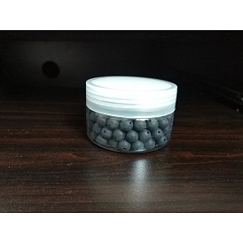 Natural Dyed & Heated Black Agate Gemstone Beads, Grade A, Round, Frosted