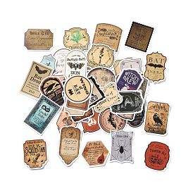 Retro Potion Label Paper Stickers Set, Adhesive Label Stickers, for Water Bottles, Laptop, Luggage, Cup, Computer, Mobile Phone, Skateboard, Guitar Stickers