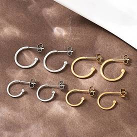 C-образные 304 серьги-гвоздики из нержавеющей стали, ионное покрытие (ip)