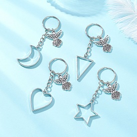 Брелки из сплава ангела, с железными разрезными брелоками