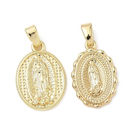 Латунные подвески, без кадмия и без свинца, овальные с рисунками " virgin mary"