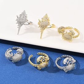 Латунные микро проложить манжеты кольца кубического циркония, настоящий 18k позолоченный/платиновый