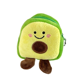 Cartoon Avocado Plush Pouches Fruit Zipper Wallets for Children