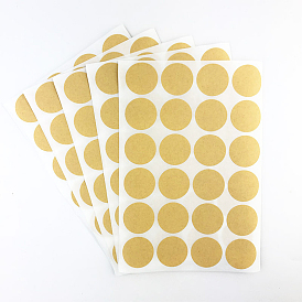 Round Adhesive Kraft Paper Tape, Round Stickers, for Card-Making, Scrapbooking, Diary, Planner, Envelope & Notebooks