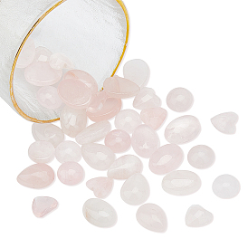 40pcs 4 cabochons de pierres précieuses de style, demi-rond/dôme & larme & ovale & coeur