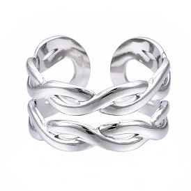 304 открытое манжетное кольцо из нержавеющей стали, массивное полое кольцо для женщин