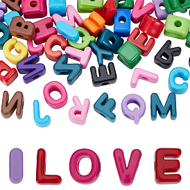 2 наборы 52 шт. непрозрачные акриловые бусины, бусины с большим отверстием, Письмо ~ Z