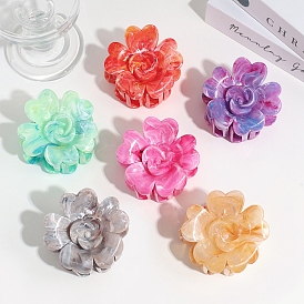 Цветочные пластиковые заколки для волос с когтями, аксессуары для волос для женщин и девочек