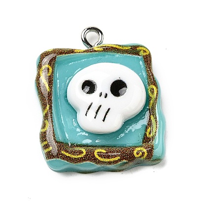 Непрозрачные подвески смолы, площадь с черепом, с железной платиной петлей