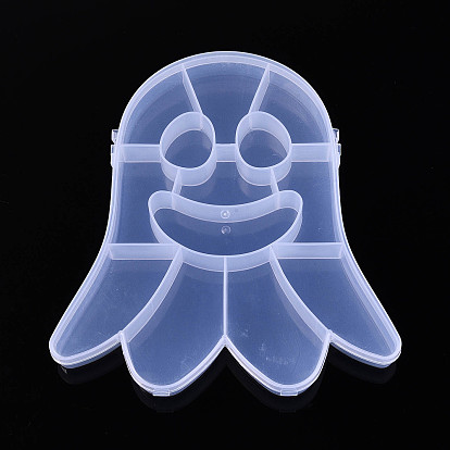 Призрак Хэллоуина 13 Пластиковые контейнеры для хранения бусин с откидной крышкой