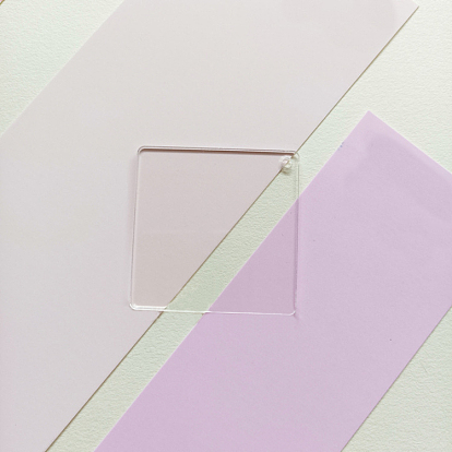 Transparent Acrylic Disc Big Pendants, Acrylic Blanks, Square