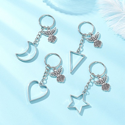 Брелки из сплава ангела, с железными разрезными брелоками