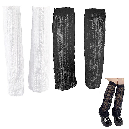 2 пары 2 цветные поликоттоновые штанины, гетры, японские носки с кружевом в стиле лолиты