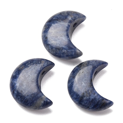 Бусины из природных содалитом, 3d форма полумесяца, Топ пробуренной