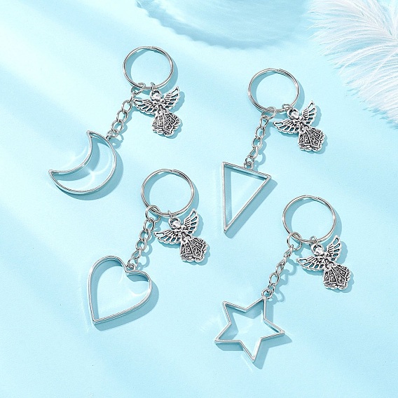 Брелки из сплава ангела, с железными разрезными брелоками