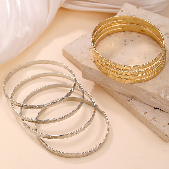 4 шт. 4 стили браслеты из сплава с узором в виде сердца/ромба/цветка для женщин