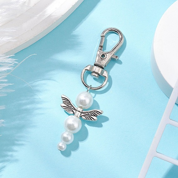 Подвеска из ангельского стекла с жемчугом, Поворотные застежки-лобстеры из сплава, подвески для украшений сумок