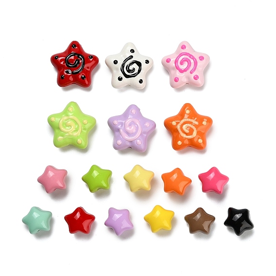 Краска для запекания непрозрачные акриловые бусины, звезда