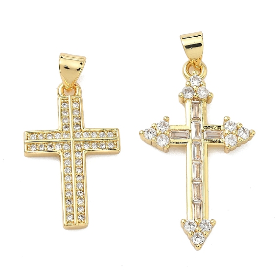 Латунные микро проложить кубического циркония подвески, крест прелести