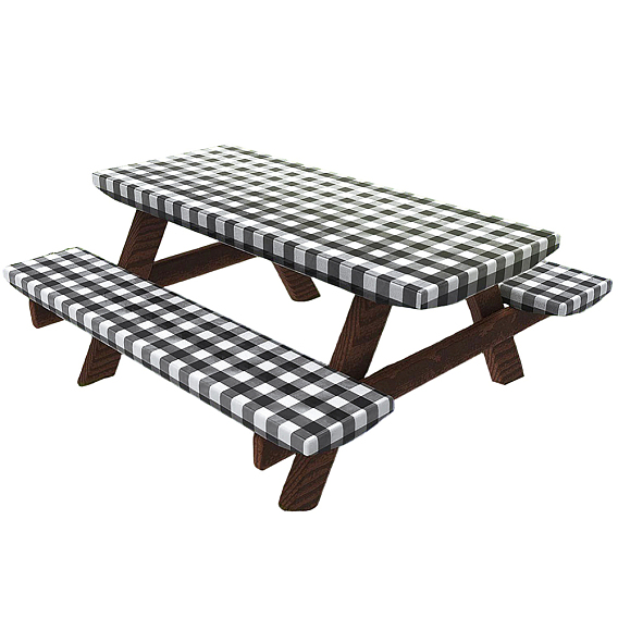 Plastic Table and Chair Cover, Tartan Pattern