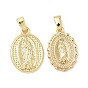 Латунные подвески, без кадмия и без свинца, овальные с рисунками " virgin mary"