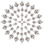 80Pcs 4 Style 304 Stainless Steel Pendant Rhinestone Settings, Round