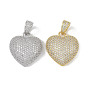Латунные микро проложить кубического циркония подвески, без кадмия и без свинца, сердце