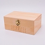 Rectangle Unfinished Wooden Box, with Hinged Lid and Front Clasp, for Alphabet Stamp Findings