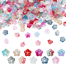 220 шт 11 цвета гальванические стеклянные бусины, труба цветок