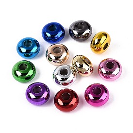 УФ-покрытие непрозрачные акриловые европейские бусины, бусины с большим отверстием, радужный, рондель