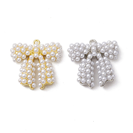 Стойки обшивки латунные подвески, с пластиковыми жемчужные бусины, долговечный, без свинца и без кадмия, бантом