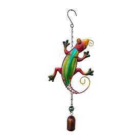 Bell Wind Chimes, Glass & Acrylic & Iron Art Pendant Decorations, Lizard