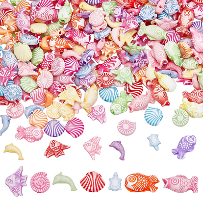 1050 шт 7 стили ремесленного стиля акриловые бусины, разнообразные