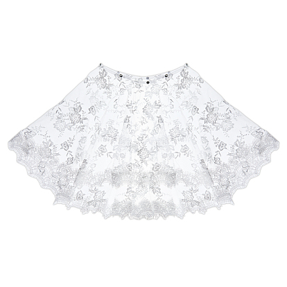 Съемные свадебные кружевные шали из полиэстера, шаль болеро, свадебная кружевная накидка с цветочным принтом, со стеклянными стразами