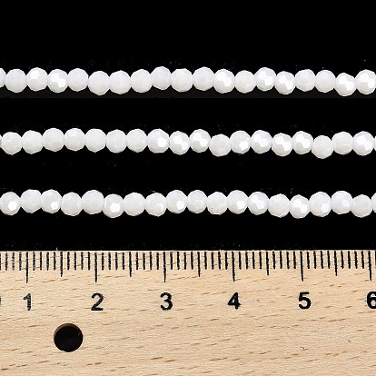 Opaque Glass Beads Strands, Faceted, Round
