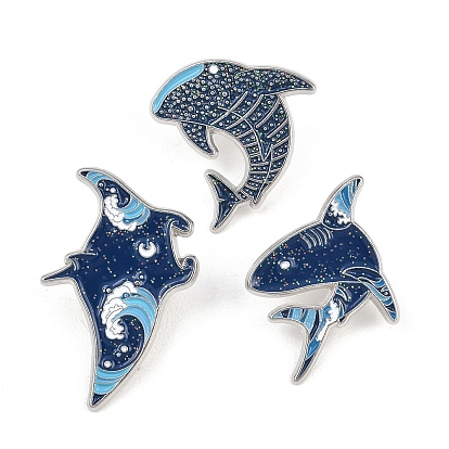 Эмалевые значки на морскую тематику, булавки для лацканов из сплава для одежды рюкзака, платина, берлинская лазурь