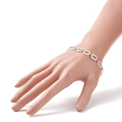 Glass Seed Beaded Bracelet, Braided Ring Wrap Bracelet for Women