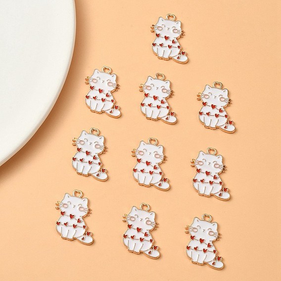 Подвески из эмали и сплава, кошка прелести, золотой свет