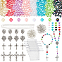 DIY Findings Kits, include 80Pcs 8 Colors Opaque Resin Beads, 480Pcs 8 Colors Eco-Friendly Poly Styrene Acrylic Beads, 16Pcs 4 Styles Tibetan Style Alloy Pendants