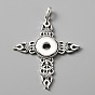 Alloy Rhinestone Hang Snap Base Pendants, for Interchangeable Snap Charms Jewelry Making, Cross