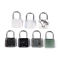 Natural & Synthetic Mixed Stone Pendants, Lock Charms with Alloy Findings, Platinum