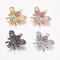 Brass Micro Pave Cubic Zirconia Links, Bees, Colorful