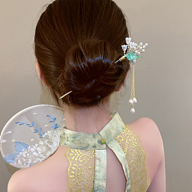 High-end style rocking hairpin, temperament tassel hairpin, summer fairy ball hair accessories, modern Hanfu accessories