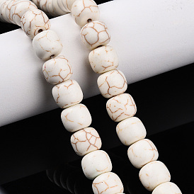 Окрашенные синтетические нити бусин из говлита, баррель