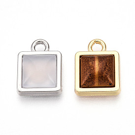 Квадратные подвески из сплава смолы, подвески из искусственного камня, граненые