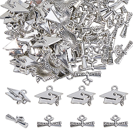 60 шт 2 стили подвески из сплава в тибетском стиле, брелок в виде шляпы и диплома