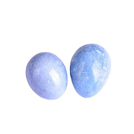 Natural Kyanite Carved Healing Egg Figurines, Reiki Energy Stone Display Decorations