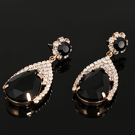 Fashionable Multi-colored Rhinestone Earrings for Women, Perfect Gift (E133)