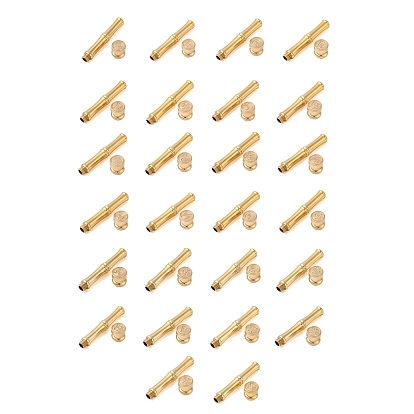 Goldfarbener Wachssiegel-Stempelkopf aus Messing mit bambusstabförmigem Griff, zum Basteln von Grußkarten